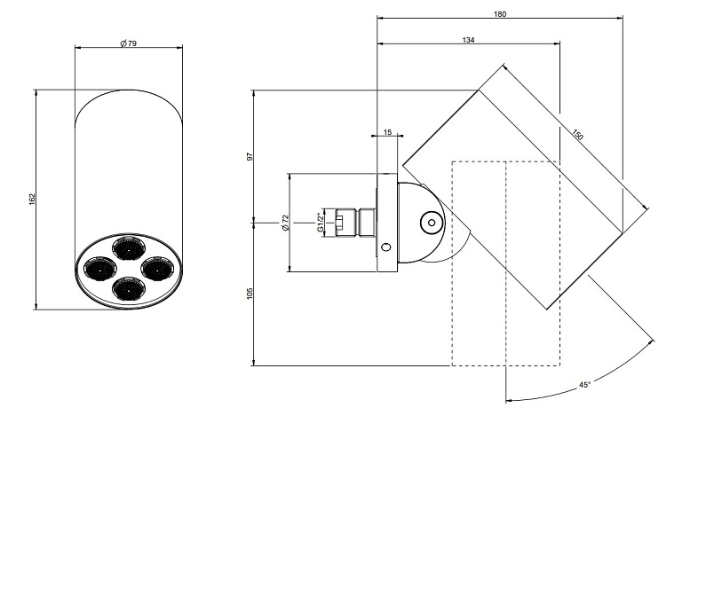 Верхний душ Gessi SPOTWATER - фото-2 | interior market