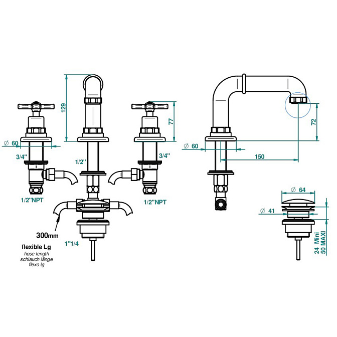 Смеситель для раковины THG  - фото-2 | interior market