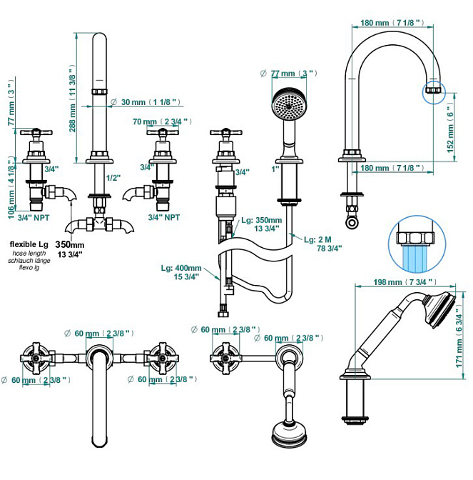 Смеситель для ванны THG  - фото-2 | interior market