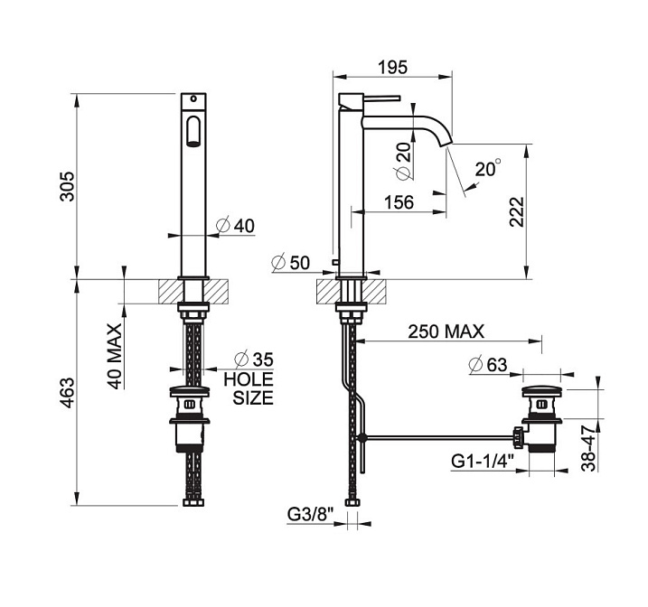 Смеситель для раковины Gessi FLESSA - фото-2 | interior market