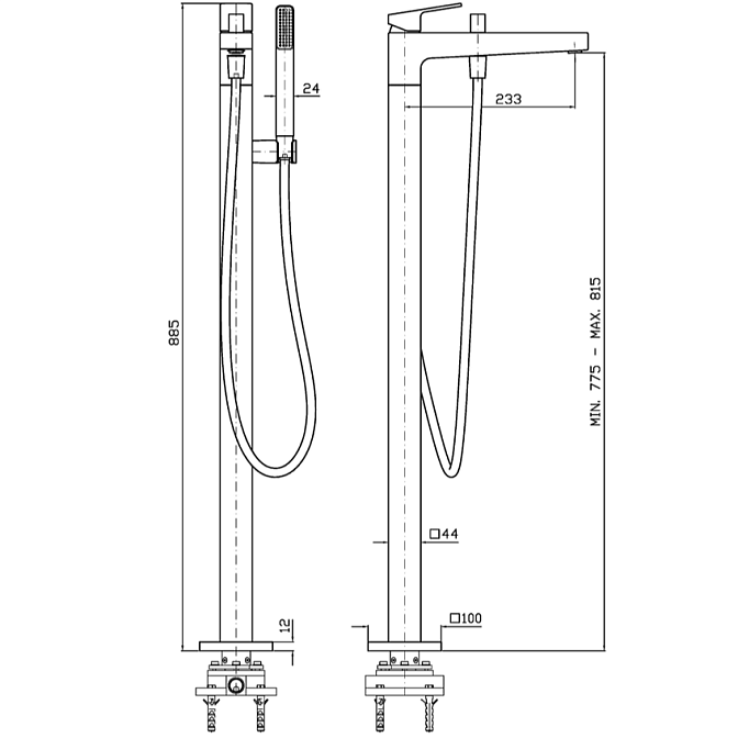 Напольный смеситель Zucchetti  - фото-2 | interior market