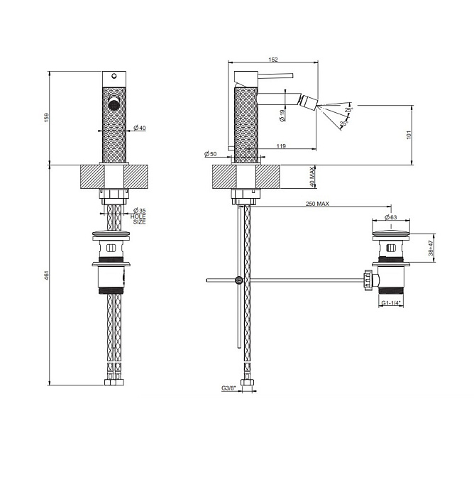 Смеситель для биде Gessi INTRECCIO - фото-2 | interior market