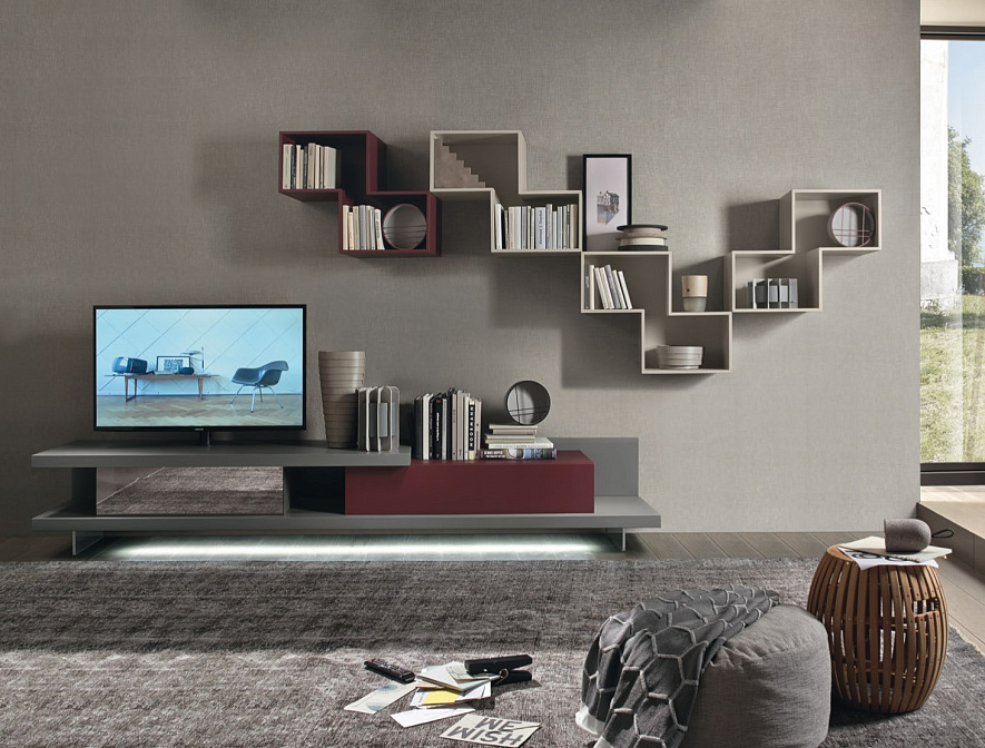 Стенка под ТВ Sangiacomo Lampo Tetris - фото-1 | interior market Стенка под ТВ Sangiacomo Lampo Tetris - фото-1 | interior market