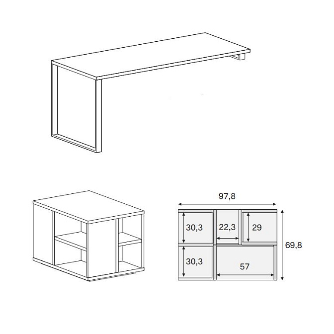 Стол письменный Novamobili Isola - фото-3 | interior market