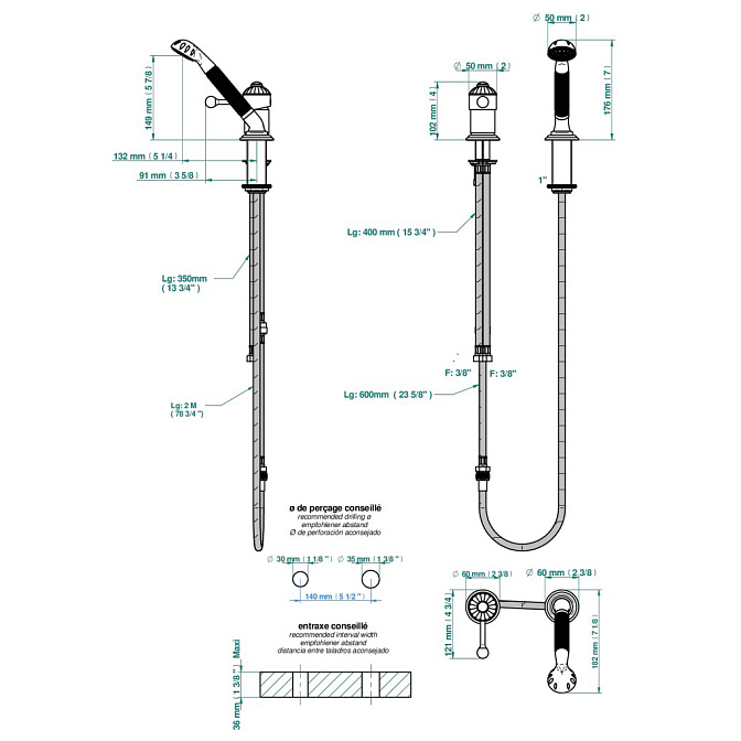 Смеситель для ваной THG Jaipur - фото-2 | interior market