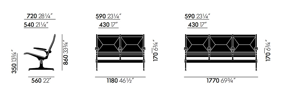 Офисное кресло Vitra Eames Tandem Seating ETS - фото-3 | interior market