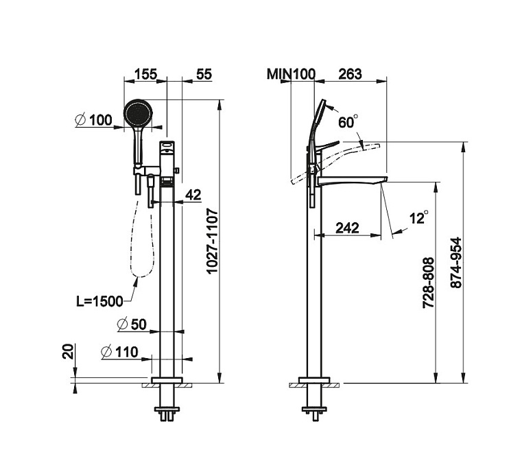 Напольный смеситель Gessi RILIEVO - фото-2 | interior market