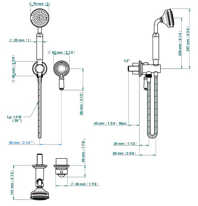 Смеситель для душа THG Charleston - фото-2 | interior market