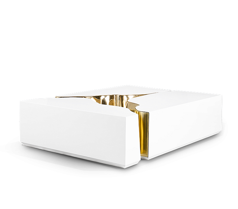 Журнальный столик Boca do Lobo Lapiaz White And Gold Center Table - фото-6 | interior market
