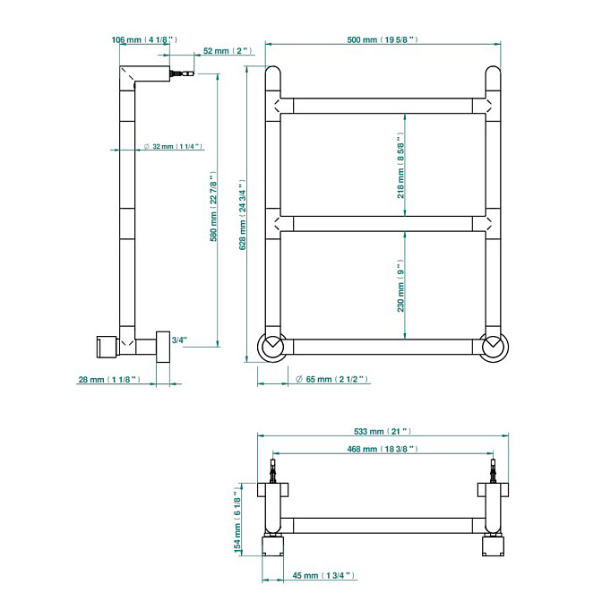 Полотенцесушитель THG Le 9 Howlite - фото-2 | interior market