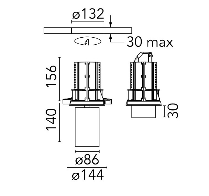 Технический свет Flos UT Downlight Ø86 - фото-7 | interior market