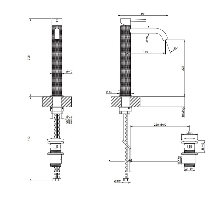Смеситель для раковины Gessi CESELLO - фото-2 | interior market