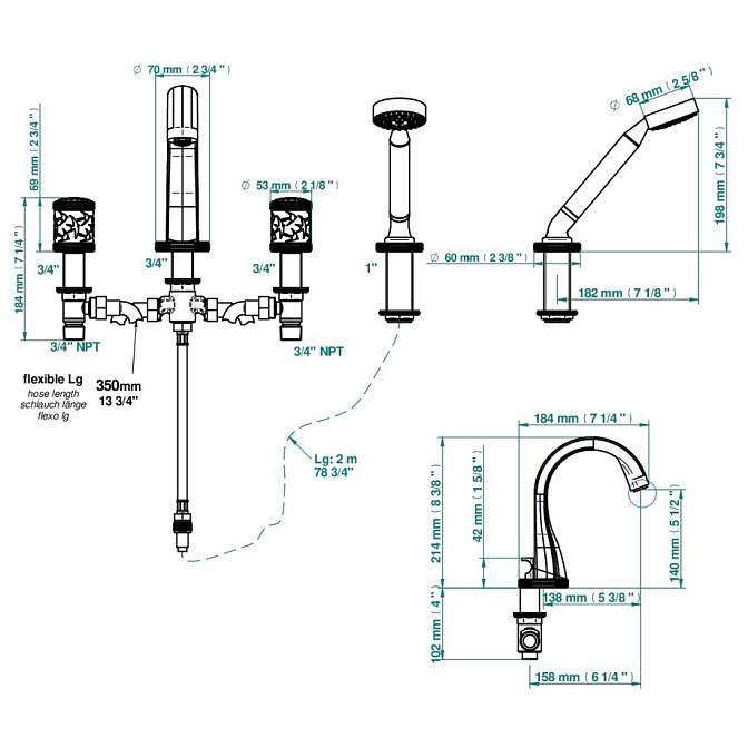 Смеситель для ванны THG Hirondelles - фото-2 | interior market