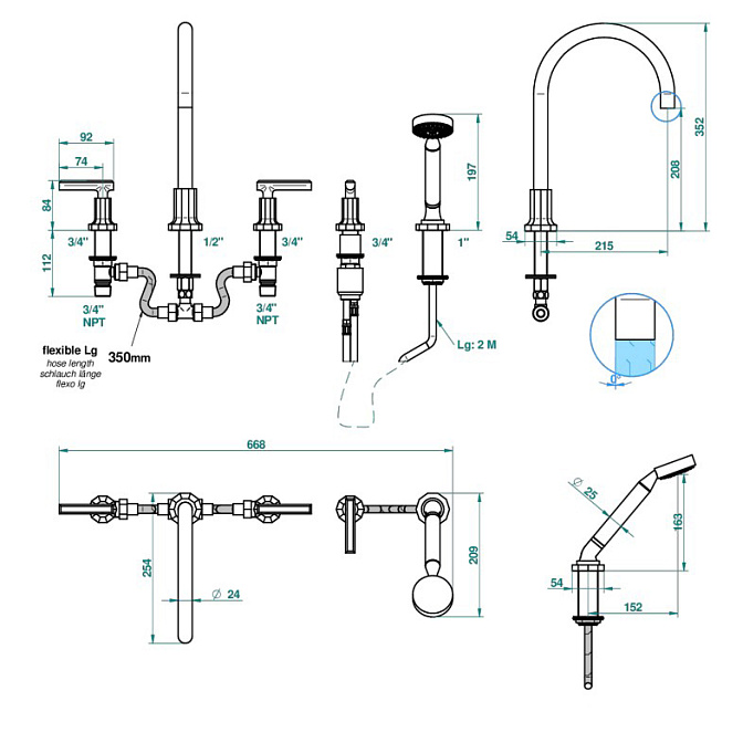 Смеситель для ванны THG  - фото-2 | interior market