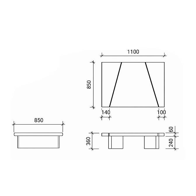Журнальный столик Inedito/Asnaghi LINE - фото-2 | interior market