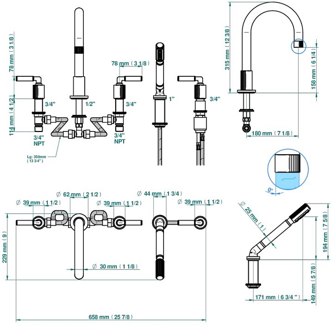 Смеситель для ванны THG  - фото-2 | interior market