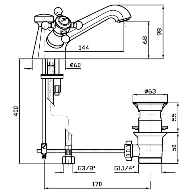 Смеситель для раковины Zucchetti AGORA - фото-2 | interior market
