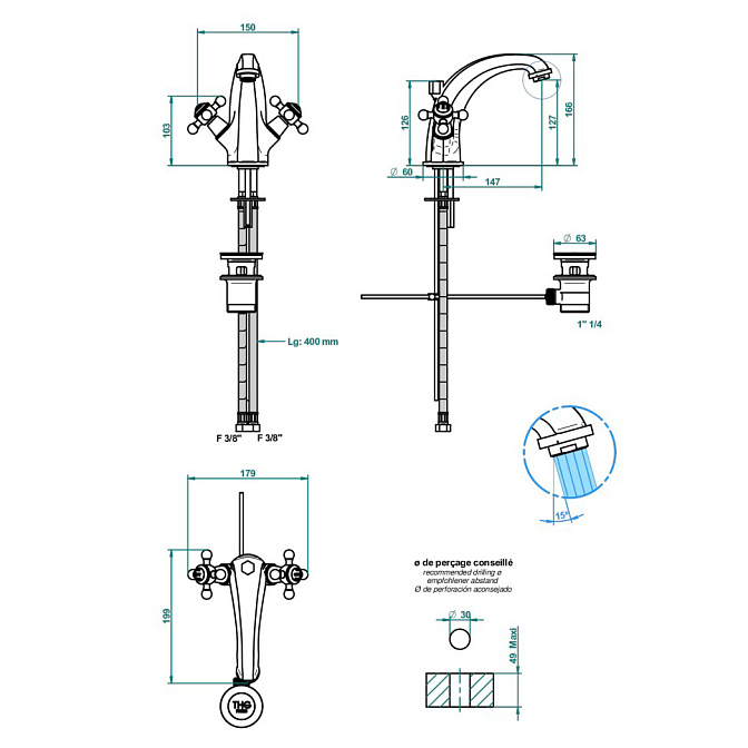 Смеситель для раковины THG Charleston - фото-2 | interior market