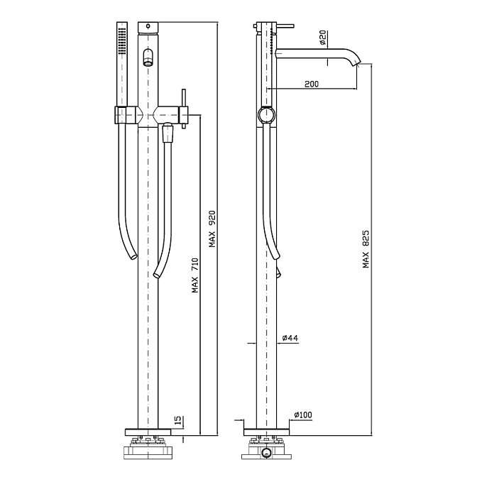 Напольный смеситель Zucchetti  - фото-2 | interior market
