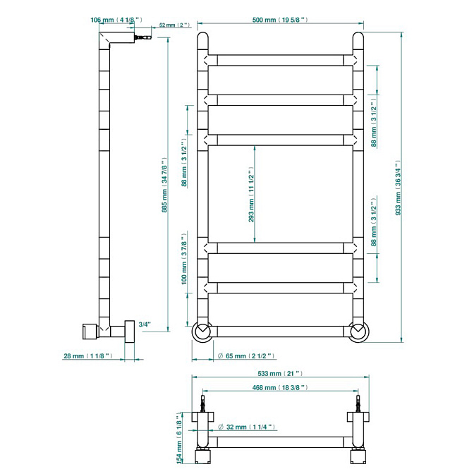 Полотенцесушитель THG Le 9 Howlite - фото-2 | interior market