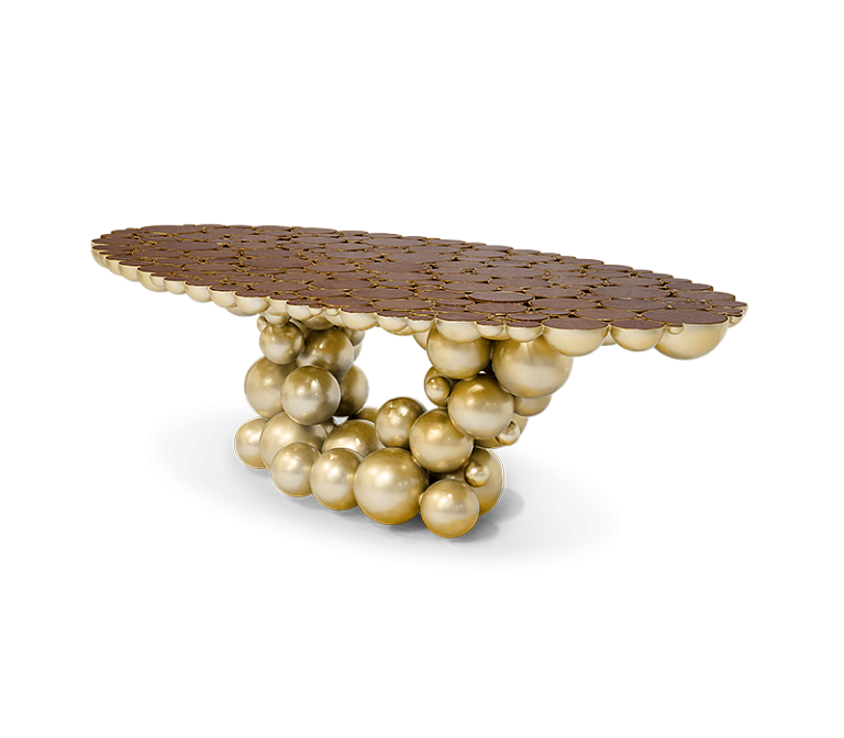 Обеденный стол Boca do Lobo Newton Gold Walnut Dining Table - фото-2 | interior market