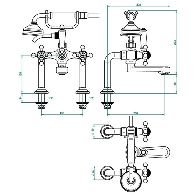 Смеситель на ванну THG Charleston - фото-2 | interior market