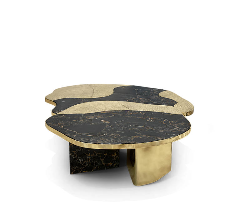 Журнальный столик Boca do Lobo Ophelia Portoro Marble And Gold Center Table - фото-3 | interior market