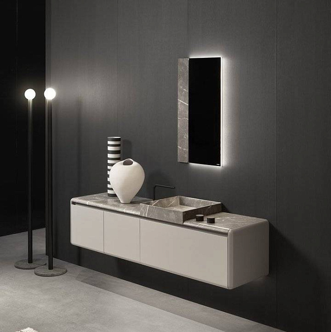 Комплект мебели с раковиной, LED подсветка 3000K Antonio Lupi OKURA - фото-2 | interior market