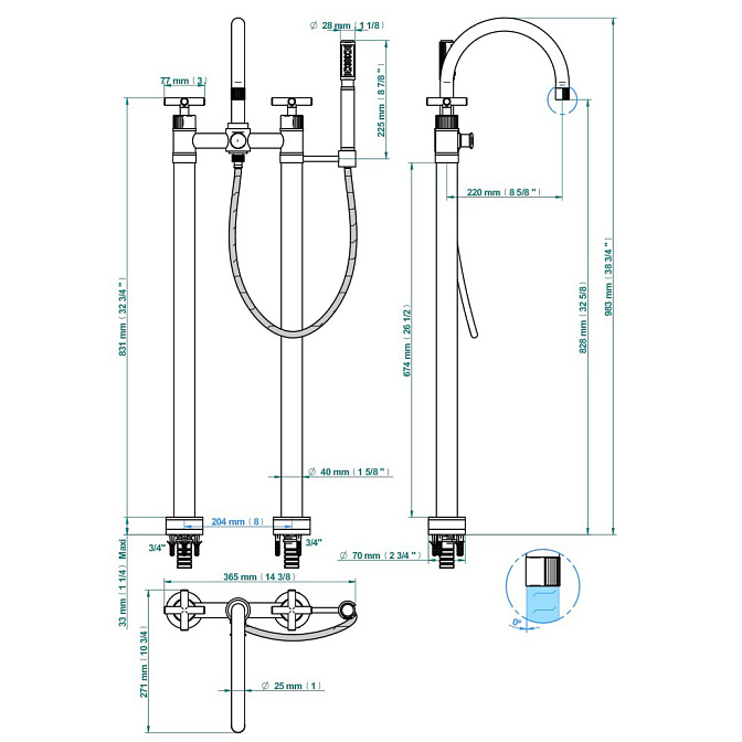 Смеситель напольный THG Estrela - фото-2 | interior market