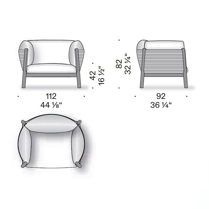 Кресло для улицы De Padova Yak Outdoor - фото-5 | interior market