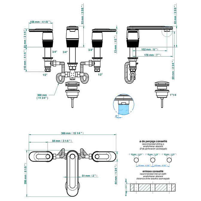 Смеситель для раковины THG Corvair Portoro - фото-3 | interior market