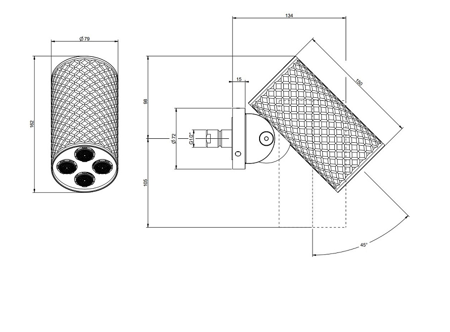Верхний душ Gessi SPOTWATER INTRECCIO - фото-2 | interior market