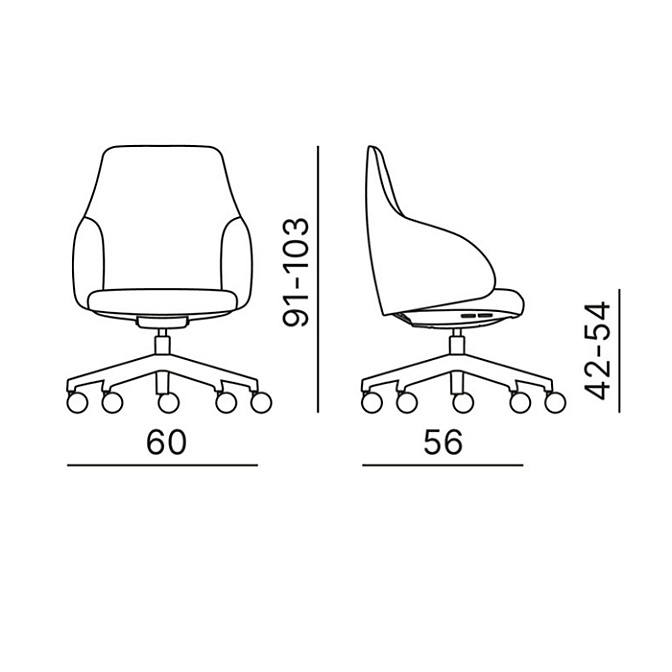 Вращающееся кресло офисное Kastel Kontea Low backrest - фото-3 | interior market