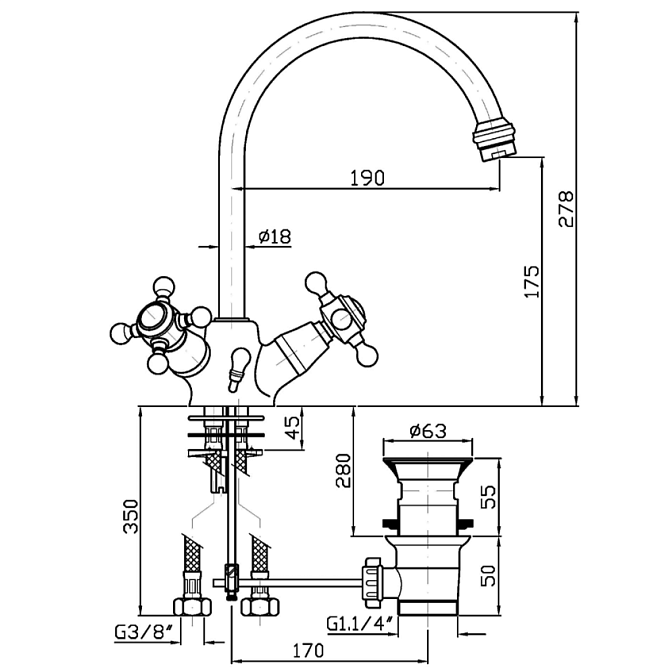 Смеситель для раковины Zucchetti AGORA - фото-2 | interior market