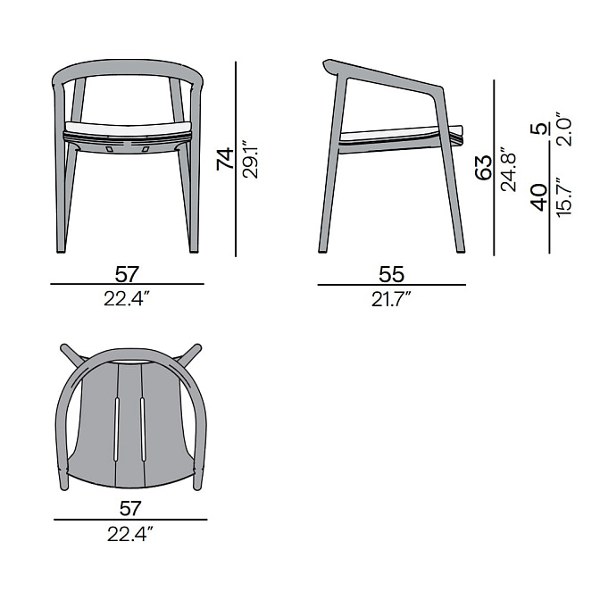 Обеденный стул для улицы Manutti Solid - фото-2 | interior market