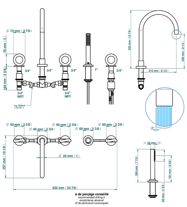 Смеситель для ванны THG Collection "O" - фото-3 | interior market