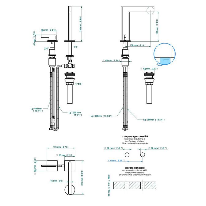 Смеситель для раковины THG Icon-x-titanium - фото-2 | interior market