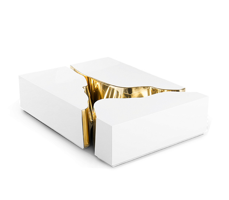 Журнальный столик Boca do Lobo Lapiaz White And Gold Center Table - фото-5 | interior market