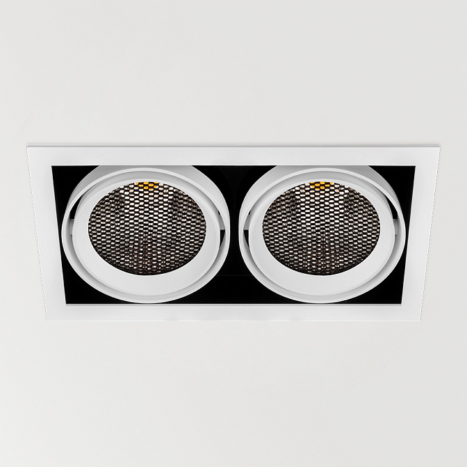 Встраиваемый светильник  Arkos Light HUBBLE DOUBLE 1 SPOT 17º 3000K WT - фото-3 | interior market