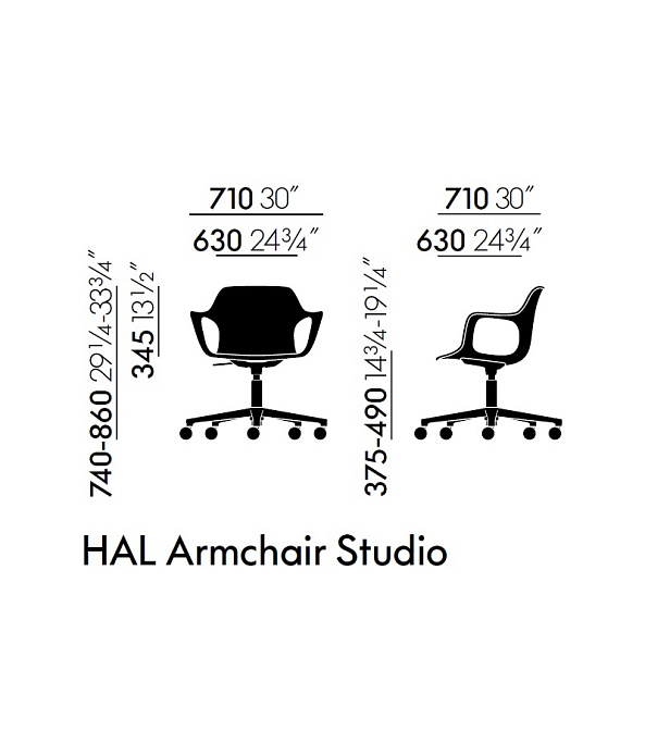 Офисное кресло Vitra HAL RE Armchair Studio - фото-2 | interior market