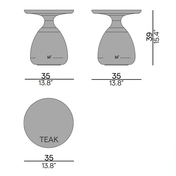 Кофейный столик для улицы Manutti Tsuki - фото-4 | interior market