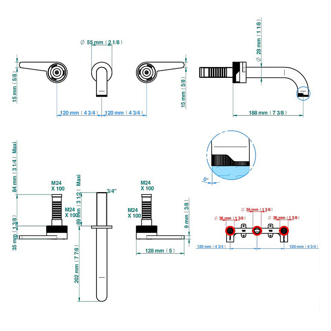 Встраиваемый смеситель THG ZOOM.12 - фото-2 | interior market