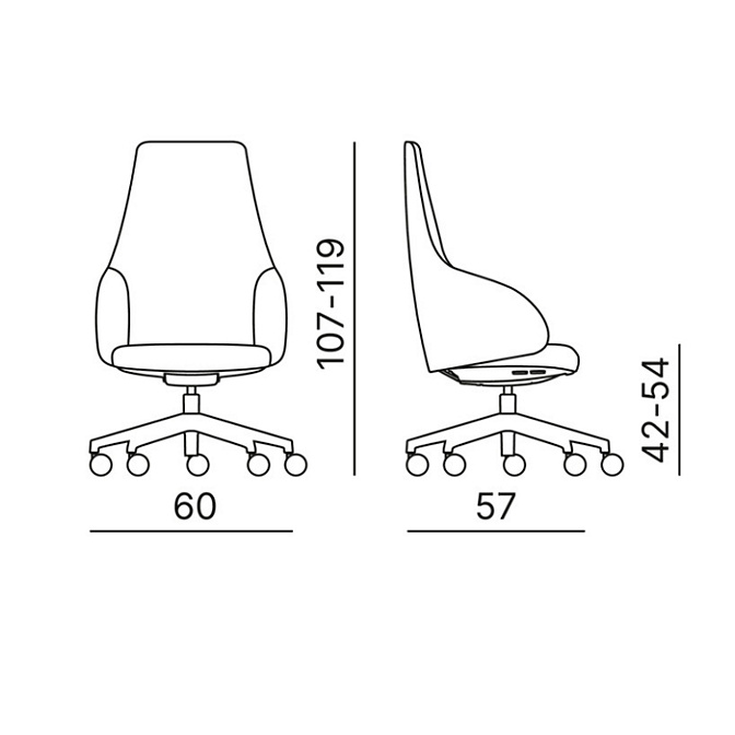 Вращающееся кресло офисное Kastel Kontea High back - фото-2 | interior market