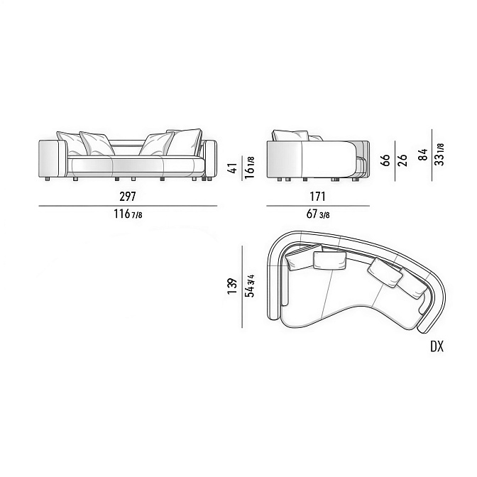 Диван Minotti Bézier DX - фото-6 | interior market