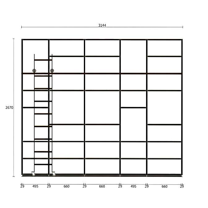 Библиотека  с лестницей на рельсе PORRO System - фото-4 | interior market