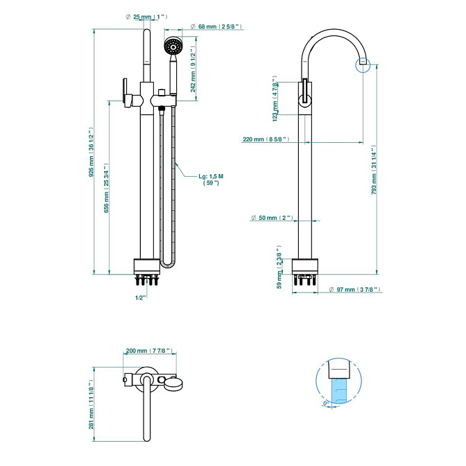 Напольный смеситель THG  - фото-2 | interior market