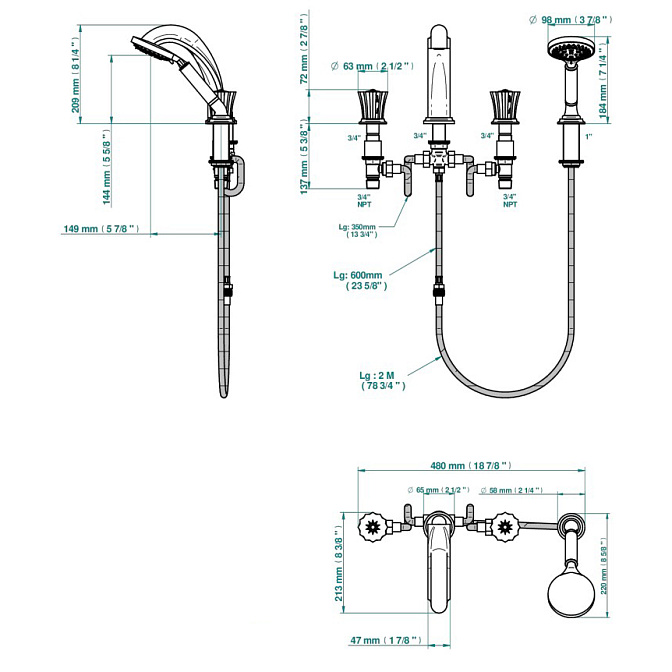Смеситель для ванны THG  - фото-2 | interior market