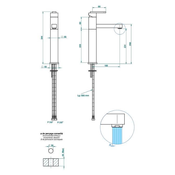 Смеситель для раковины THG Profil Black Onyx - фото-2 | interior market