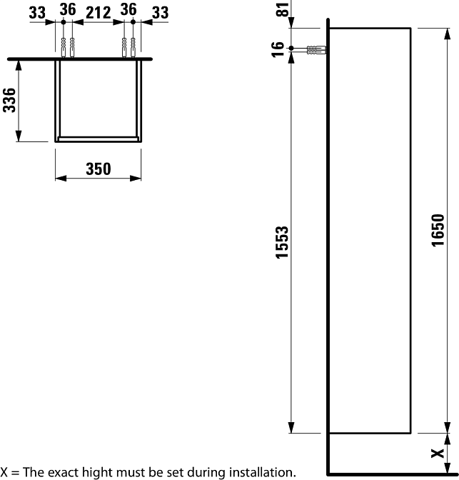 Колонна 2 дверки DX/1 открытая полка 35*33.5*165h белый матовый-260 - фото-2 | interior market