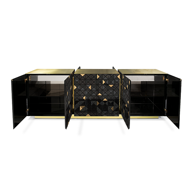 Комод Boca do Lobo Pixel Black&Gold - фото-3 | interior market